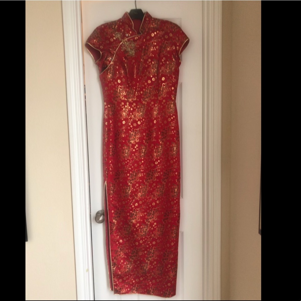 Custom made red Asian style dress